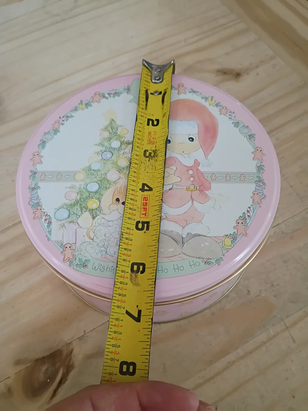Precious Moments Pink Holiday Round Storage Tins Set of 3